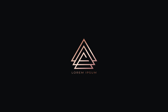 ae letter tri angle line style fashion brand design modern style creative golden wordmark design typography illustration, ae lettering, ae logo design
