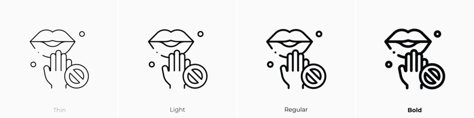 avoid icon. Thin, Light, Regular And Bold style design isolated on white background