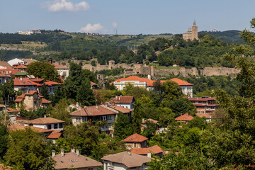 Fototapeta na wymiar Veliko Tarnovo town with Tsarevets fortress, Bulgaria