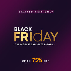 Black Friday Sale banner. Sale banner. Modern minimal design with black and gold typography. Template for promotion, advertising, web, social and fashion ads. 2d rendering illustration.