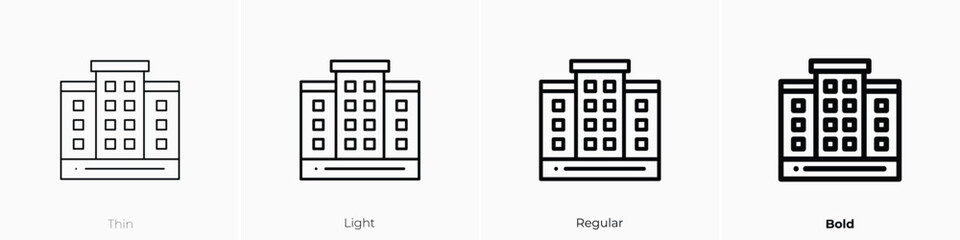 appartment icon. Thin, Light, Regular And Bold style design isolated on white background