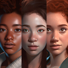 portrait of three people 