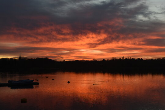Sunset at Edgbaston Reservoir, Birmingham, UK