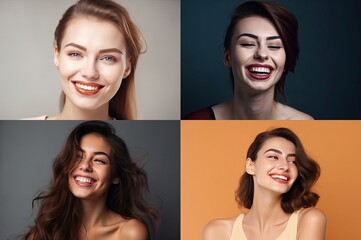 Quadrants Of Attractive Females Laughing Generative AI