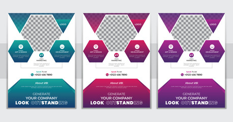 Sale flyer design layout. Vector modern business purpose marketing and advertising dl flyer design 2023.3 color gradient set of modern and minimal design mockup set.