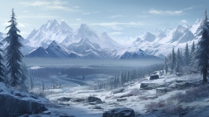 Fototapeta na wymiar Amazing Winter Game Art