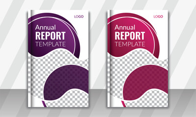 Business annual report cover or book cover design simple vector illustrated colorful booklet and brochure cover template