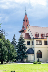 Castle in Prievoz, Bratislava, Slovakia, Europe. Castle with beautiful garden park, built in 1902,...