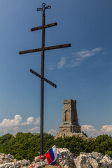 Obraz premium Cross and Liberty Memorial on Shipka Peak, Bulgaria