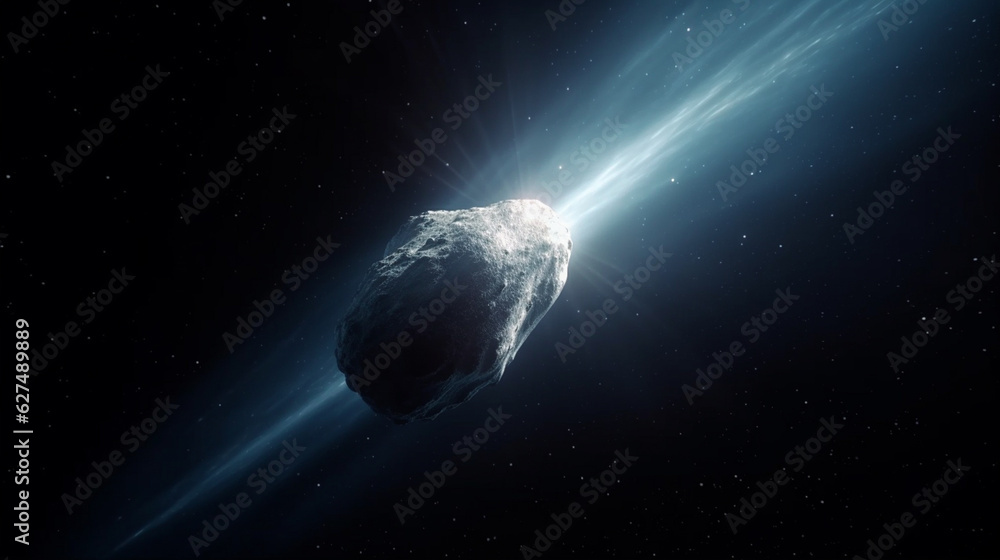 Canvas Prints the comet flies through space. generative ai