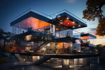 Obraz premium Modern Architecture visualized on a professional Stockphoto
