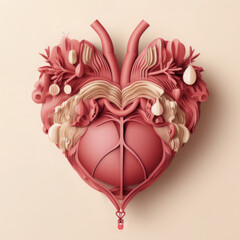 World Heart Day: Human Heart Beat Flat illustration generated by AI