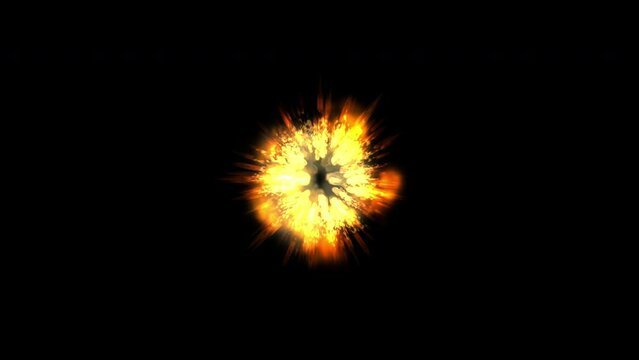 Anime explosion 002, three different angles, with alpha channel, 4k