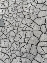 Cracked black dry dirt texture. Natural background