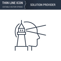 Solution Provider Symbol Icon. Sleek Thin Line Business Icon. Stroke Pictogram Graphic for Web Design. High-Quality Outline Symbol Concept. Premium Monoline Aesthetic. Simple and Elegant Logo Design