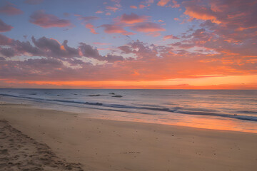 Fototapeta na wymiar sunset at the beach Generativ AI