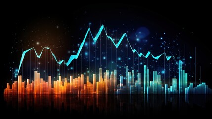Stock market or forex trading graph in graphic concept suitable for financial investment with generative ai