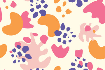 colorful contemporary abstract shape seamless patter; great for fabric, wallpaper- vector illustration