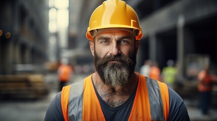 Fototapeta premium portrait of an engineer at a construction site