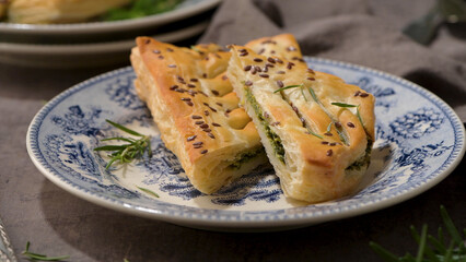 Typical portuguese snack with spinach