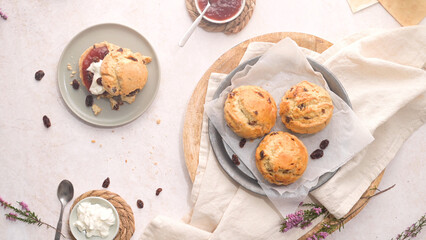 Scones with Strawberry Jam and Clotted Cream