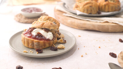 Scones with Strawberry Jam and Clotted Cream