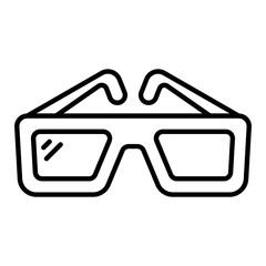 3D Glasses Line Icon