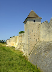 Fototapeta na wymiar City walls in Provins, France, UNESCO World Heritage Site