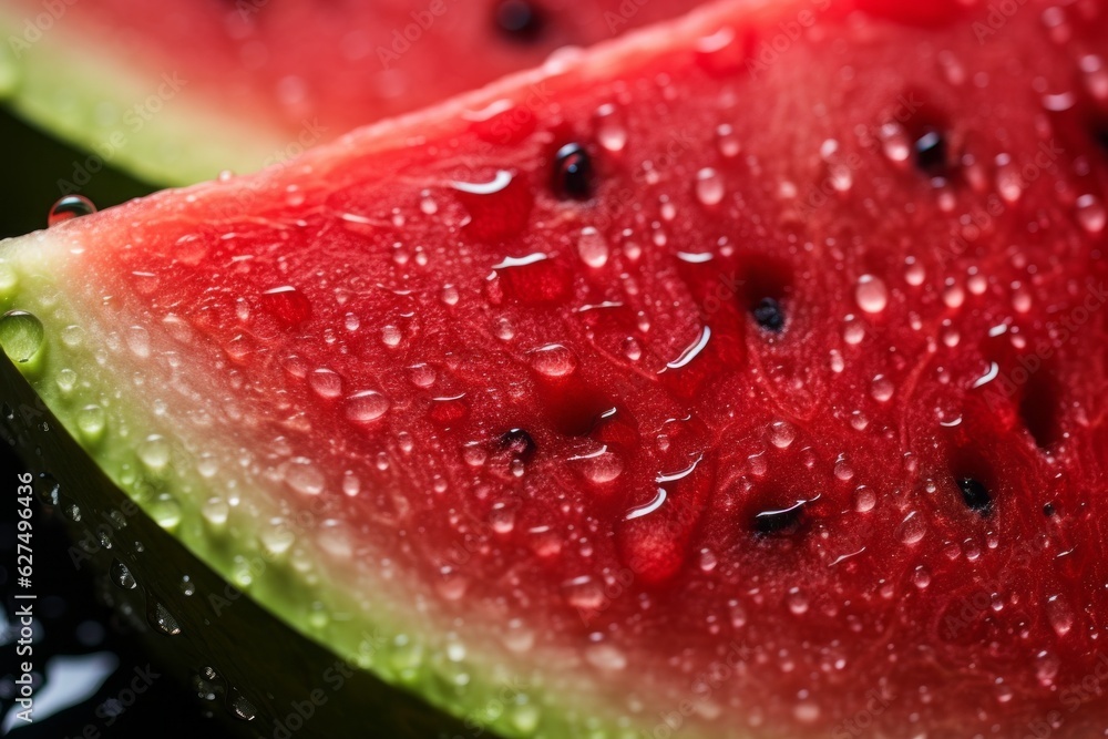 Poster appetizing watermelon. background with selective focus and copy space for text
