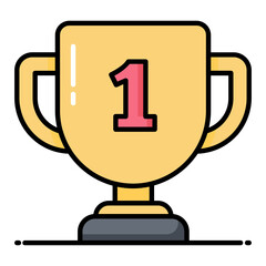 Trophy Line Color Icon