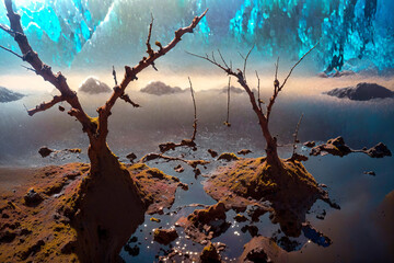 High quality photoreal alien Landscapes Generative AI