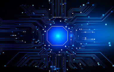 Digital technology futuristic banner with circuit lines 