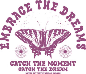 butterfly drawn with daisy slogans Vector design for t-shirt graphics, banner, fashion prints, slogan tees, stickers, flyer, posters and other creative uses
