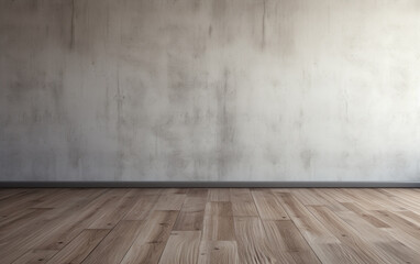 Naklejka premium Empty room gray wall room with wooden floor 