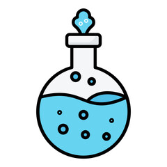 Chemical Reaction Line Color Icon