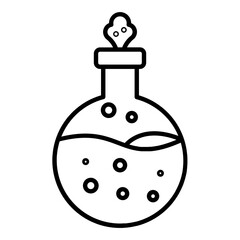 Chemical Reaction Line Icon