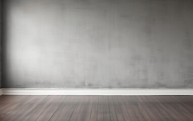Empty room gray wall room with wooden floor 
