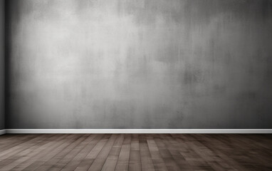 Empty room gray wall room with wooden floor