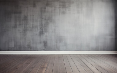 Empty room gray wall room with wooden floor