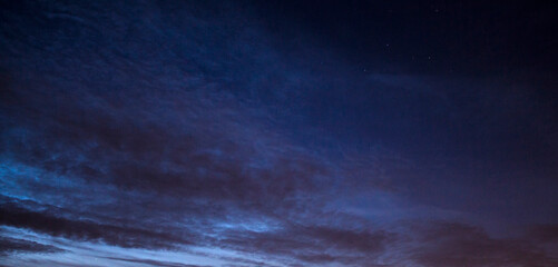 Noctilucent clouds at twilight