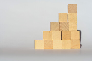 wooden blocks on white background