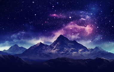 Galaxy nature aesthetic background starry sky mountain remixed media