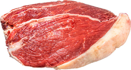 Rump meat close-up on transparent background.