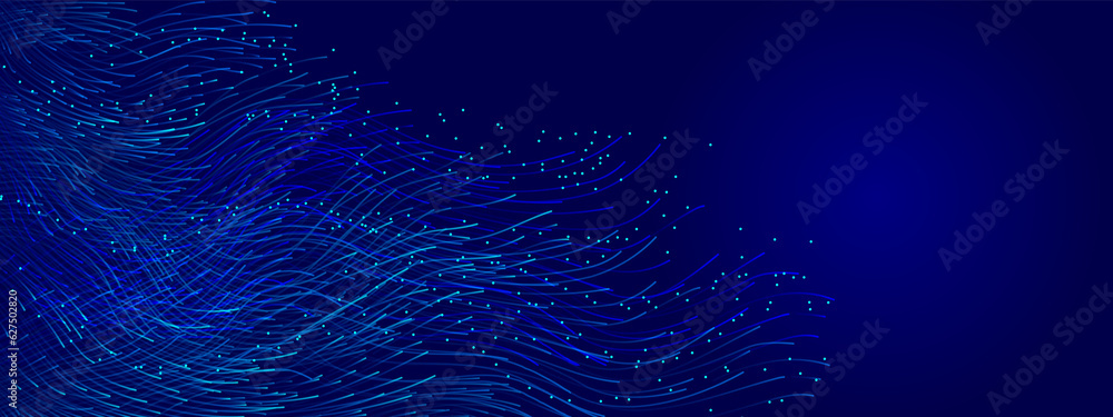 Aufkleber network connection structure. dark abstract background with shiny moving lines design element. moder
