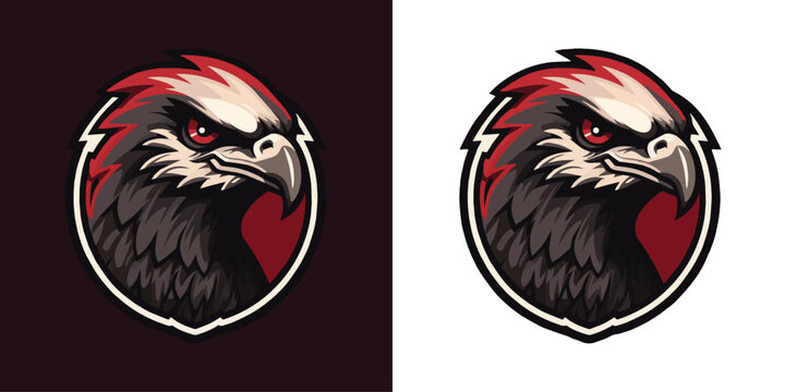 Falcon Mascot Emblem, Vector Illustration logo, Falcon Mascot logo isolated background, Professional E sports team or Gaming club Logo, Falcon or Eagle Badge logo