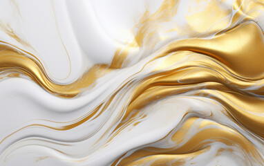Realistic liquid marble background with gold
