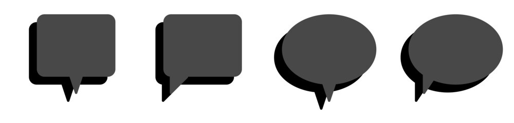 bubble speech icon with shadow, blank bubble speech element design icon set