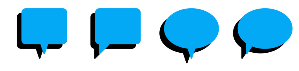 bubble speech icon with shadow, blank bubble speech element design icon set