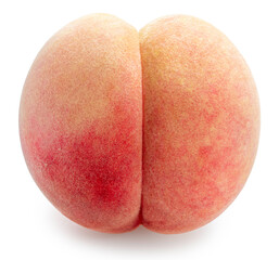 Peach fruit isolated on white background, Fresh Peach on White Background With clipping path. 