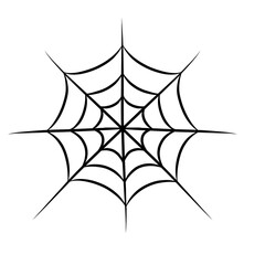 Spider web, Halloween element, outline drawing 